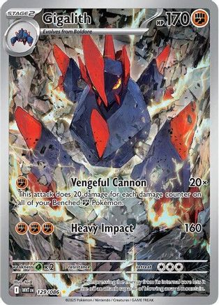 Gigalith 129/086  - Holofoil SV White Flare - Illustration Rare