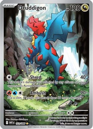Druddigon 151/086  - Holofoil SV White Flare - Illustration Rare