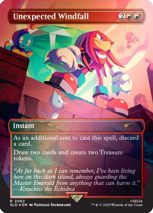 Unexpected Windfall (2092) (Rainbow Foil) (SLD-2092) - Secret Lair Drop Series Foil
