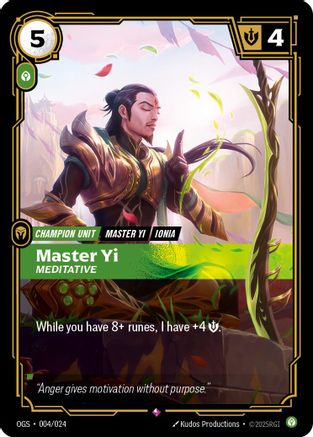 Master Yi - Meditative (004/024) - Origins Proving Grounds Foil