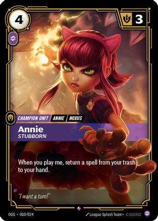 Annie - Stubborn (010/024) - Origins Proving Grounds Foil