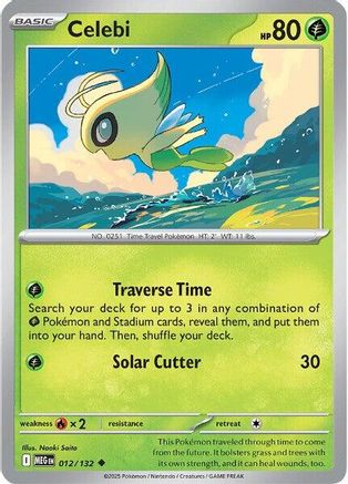 Celebi 012/132  - Reverse Holofoil ME01 Mega Evolution - Uncommon