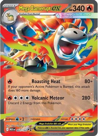 Mega Camerupt ex 022/132  - Holofoil ME01 Mega Evolution - Double Rare