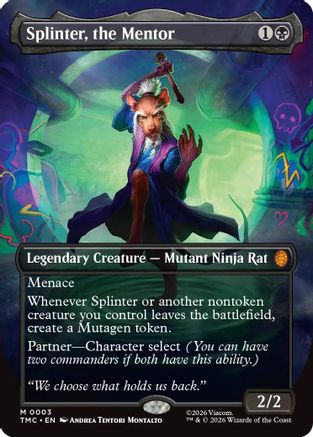 Splinter, the Mentor (Borderless) (TMC-003) - Commander: Teenage Mutant Ninja Turtles Foil
