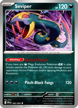 Seviper 062  - Reverse Holofoil ME02 Phantasmal Flames - Uncommon