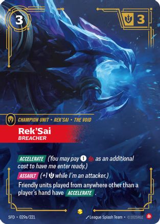 Rek'Sai - Breacher (Alternate Art) (029a/221) - Spiritforged Foil