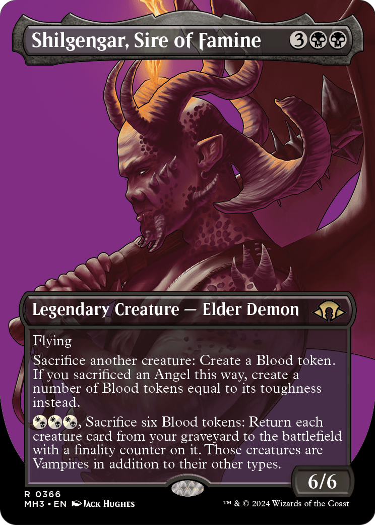 Shilgengar, Sire of Famine (Borderless) (MH3-366) - Modern Horizons 3 (Borderless) Foil