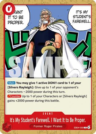 It's My Student's Farewell. I Want It to Be Proper. (EB04-009) - Adventure on Kami's Island