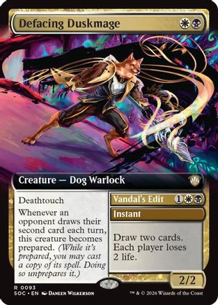 Defacing Duskmage (Extended Art) (SOC-093) - Commander: Secrets of Strixhaven