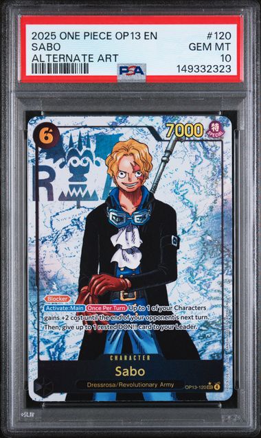 2025 English One Piece SABO OP13 120 PSA 10
