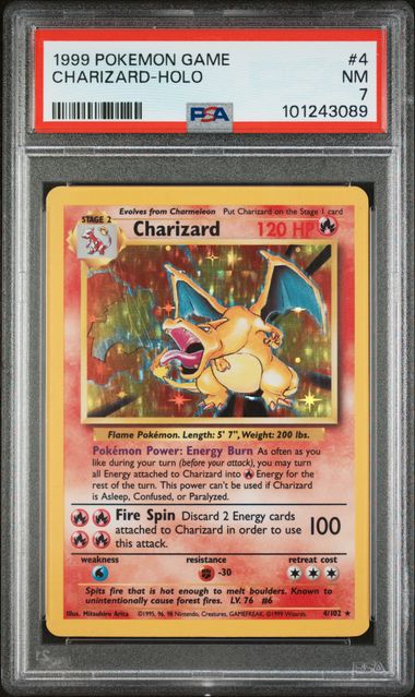 1999 English Pokemon Charizard 4/102 PSA 7