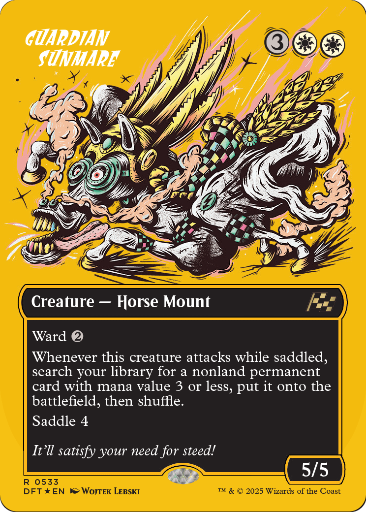 Guardian Sunmare (Borderless) (First-Place Foil) (DFT-533) - Aetherdrift (Borderless) Foil