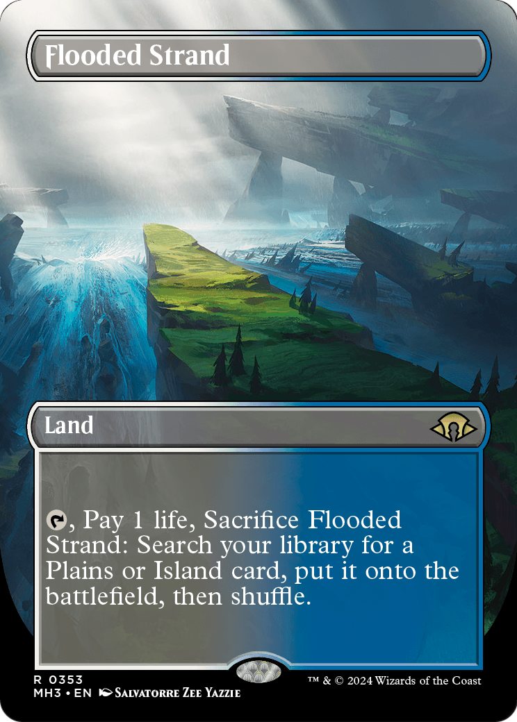 Flooded Strand (Borderless) (MH3-353) - Modern Horizons 3 (Borderless)