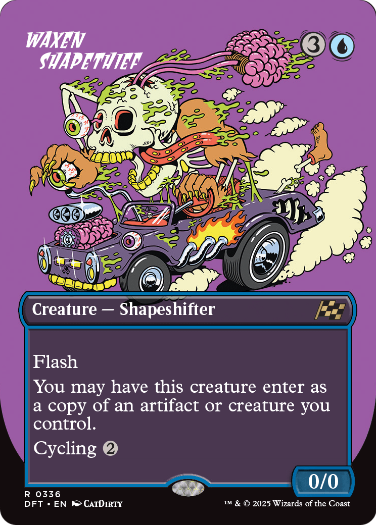 Waxen Shapethief (Borderless) (DFT-336) - Aetherdrift (Borderless) Foil