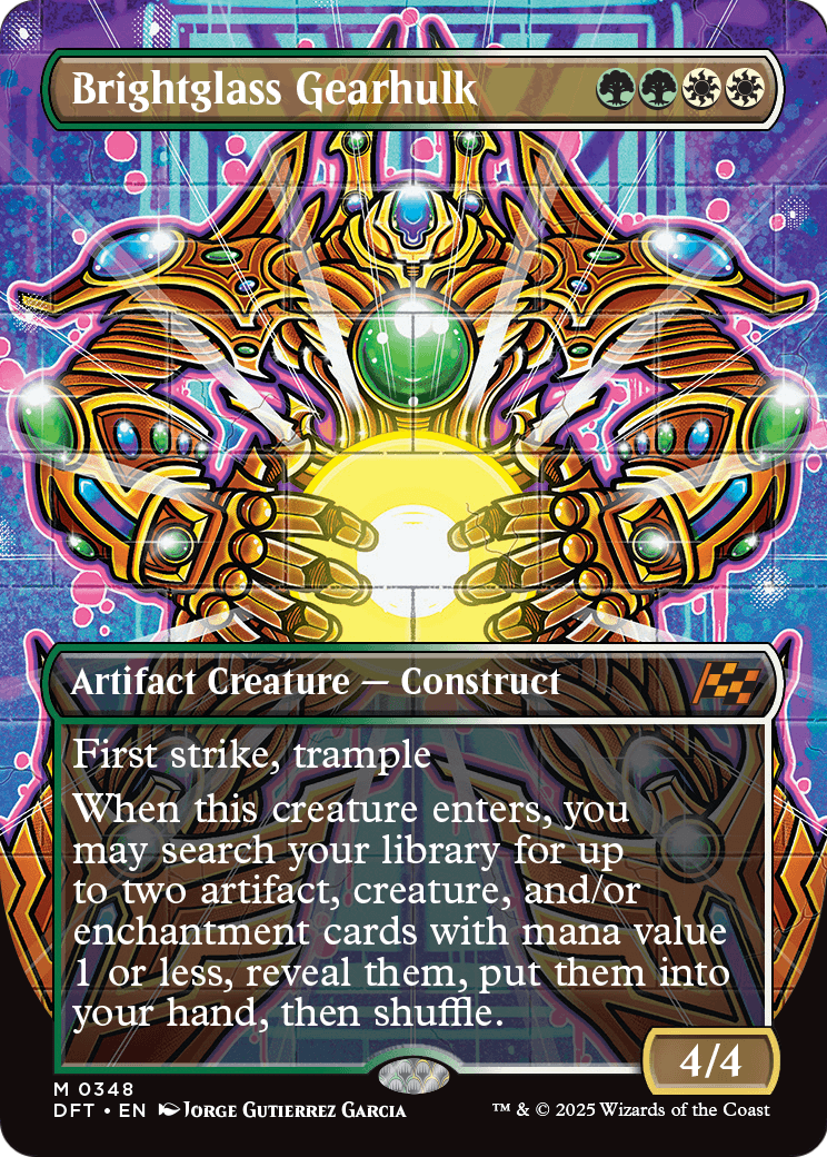 Brightglass Gearhulk (Borderless) (DFT-348) - Aetherdrift (Borderless) Foil