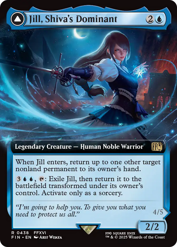 Jill, Shiva's Dominant // Shiva, Warden of Ice (FIN-438) - FINAL FANTASY: (enchantment, Extended Art) Foil