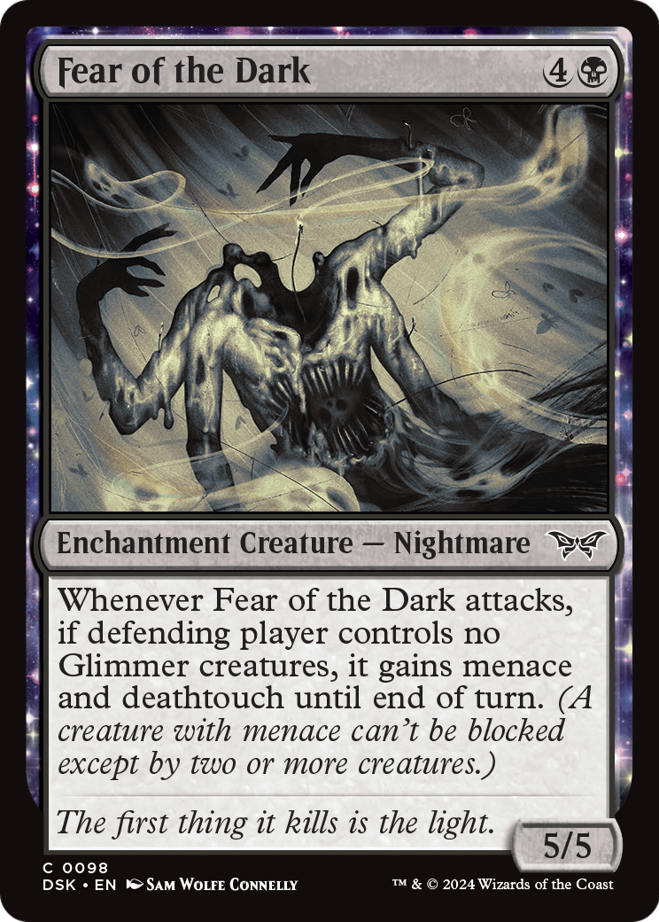 Fear of the Dark (DSK-098) - Duskmourn: House of Horror: (enchantment) Foil