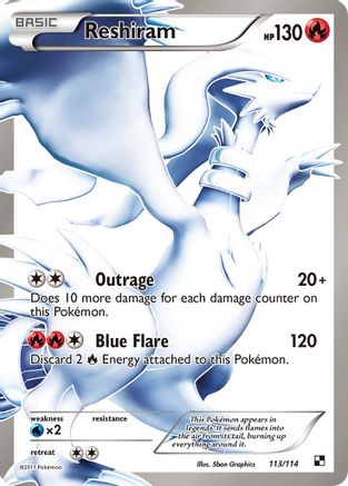 Reshiram (113 Full Art) 113  - Holofoil Black and White - Ultra Rare