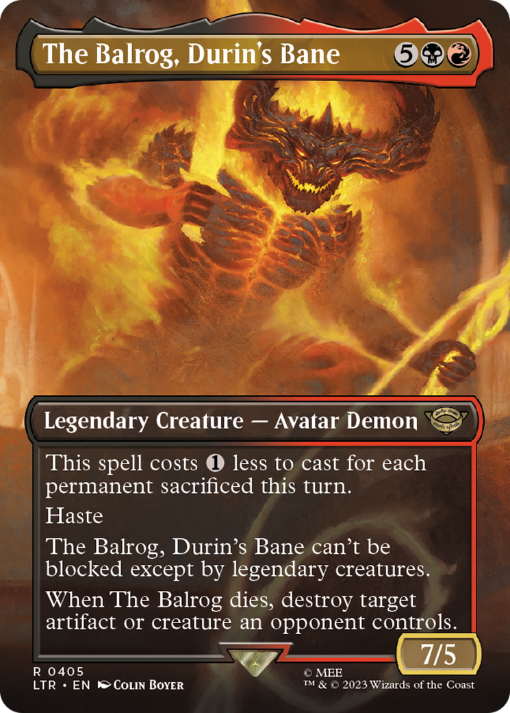 The Balrog, Durin's Bane (Borderless) (LTR-405) - The Lord of the Rings: Tales of Middle-earth (Borderless) Foil