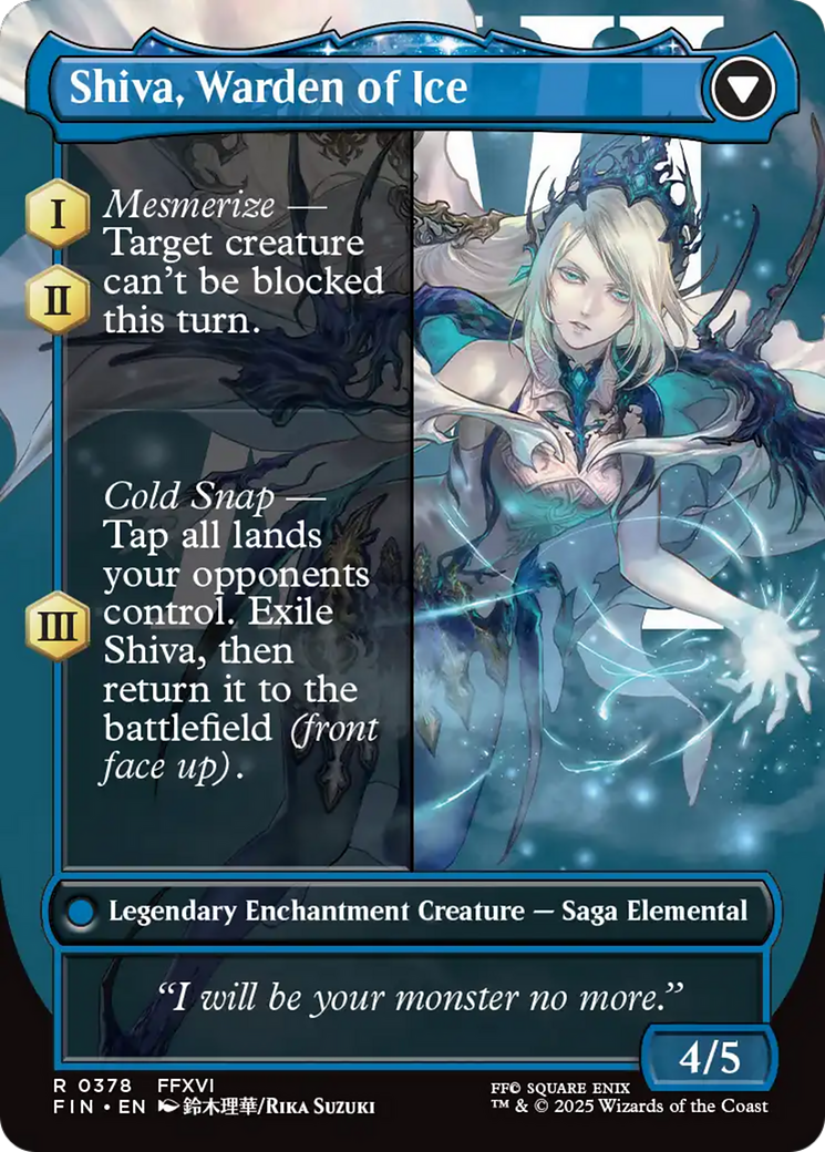 Jill, Shiva's Dominant // Shiva, Warden of Ice (FIN-378) - FINAL FANTASY: (enchantment) (Borderless)