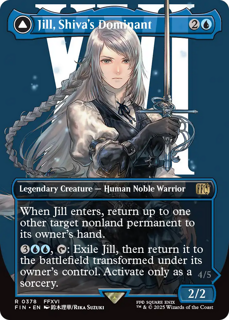 Jill, Shiva's Dominant // Shiva, Warden of Ice (FIN-378) - FINAL FANTASY: (enchantment) (Borderless) Foil