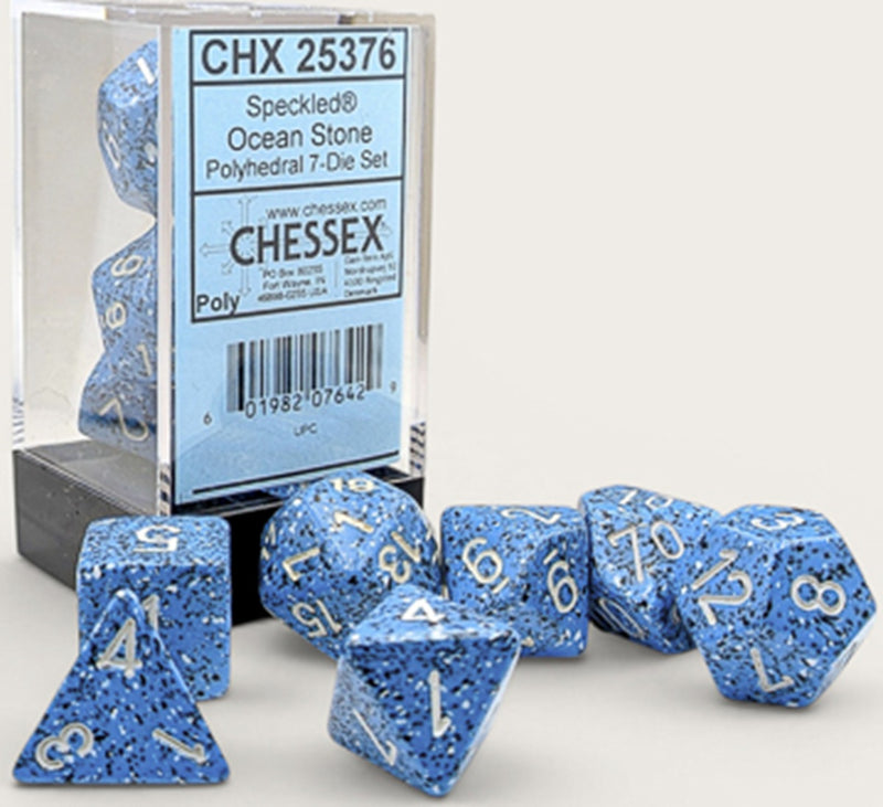 Speckled 7-Die Set Polyhedral Ocean Stone (Pre-Order)