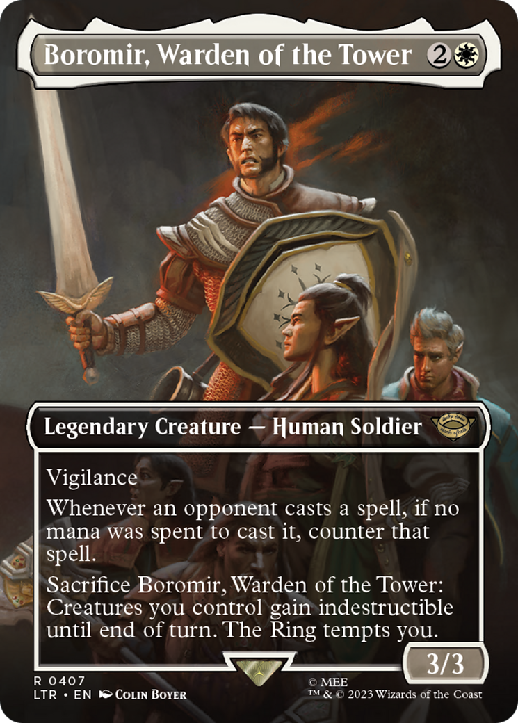 Boromir, Warden of the Tower (Borderless) (LTR-407) - The Lord of the Rings: Tales of Middle-earth (Borderless)