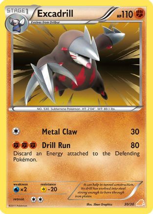 Excadrill (#30 Holo)  - Holofoil BW Trainer Kit Excadrill & Zoroark - Common