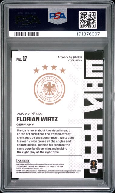 2026 English Panini FLorian Wirtz PSA 9