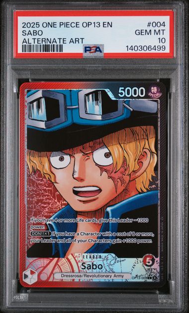 2025 English One Piece SABO OP13-004 PSA 10