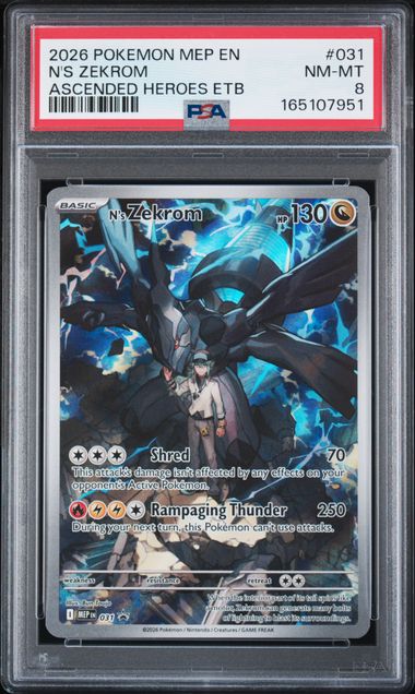 2026 English Pokemon N's Zekrom 031 PSA 8