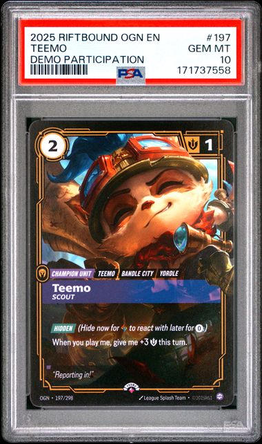 2025 English Riftbound Teemo 197/298 PSA 10