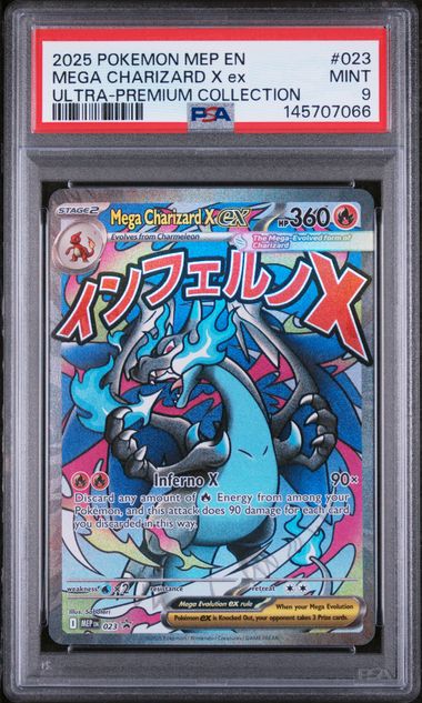 2025 English Pokemon Mega Charizard X ex Promo 023 PSA 9