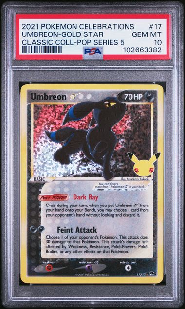 2021 English Pokemon Umbreon 17/17 PSA 10