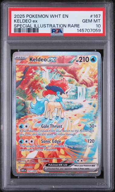 2025 English Pokemon Keldeo Ex 167/086 PSA 10