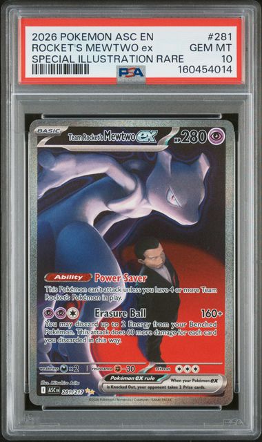 2026 English Pokemon Mewtwo ex 281/217 PSA 10