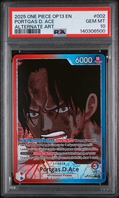2025 English One Piece Portgas D. ACE OP13-002 PSA 10