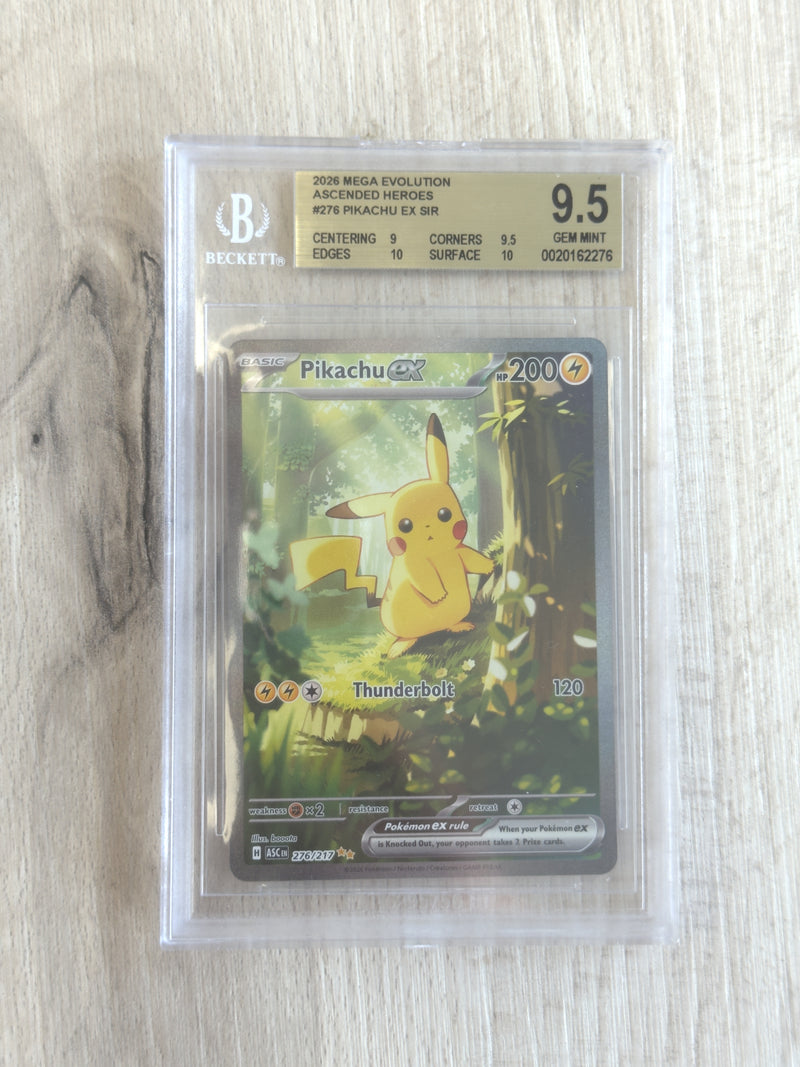 2026 English Pokemon Pikachu EX 276/217 BGS 9.5