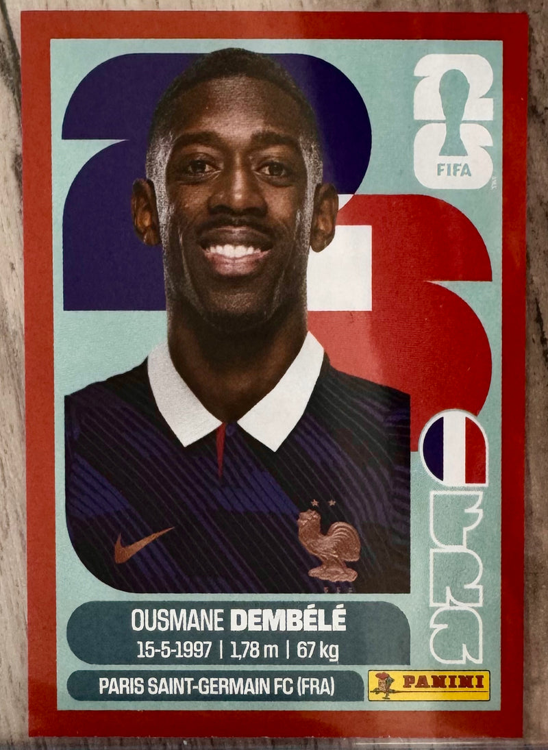 Panini World Cup 2026 Sticker Ousamane Dembele FRA15 Red Parallel