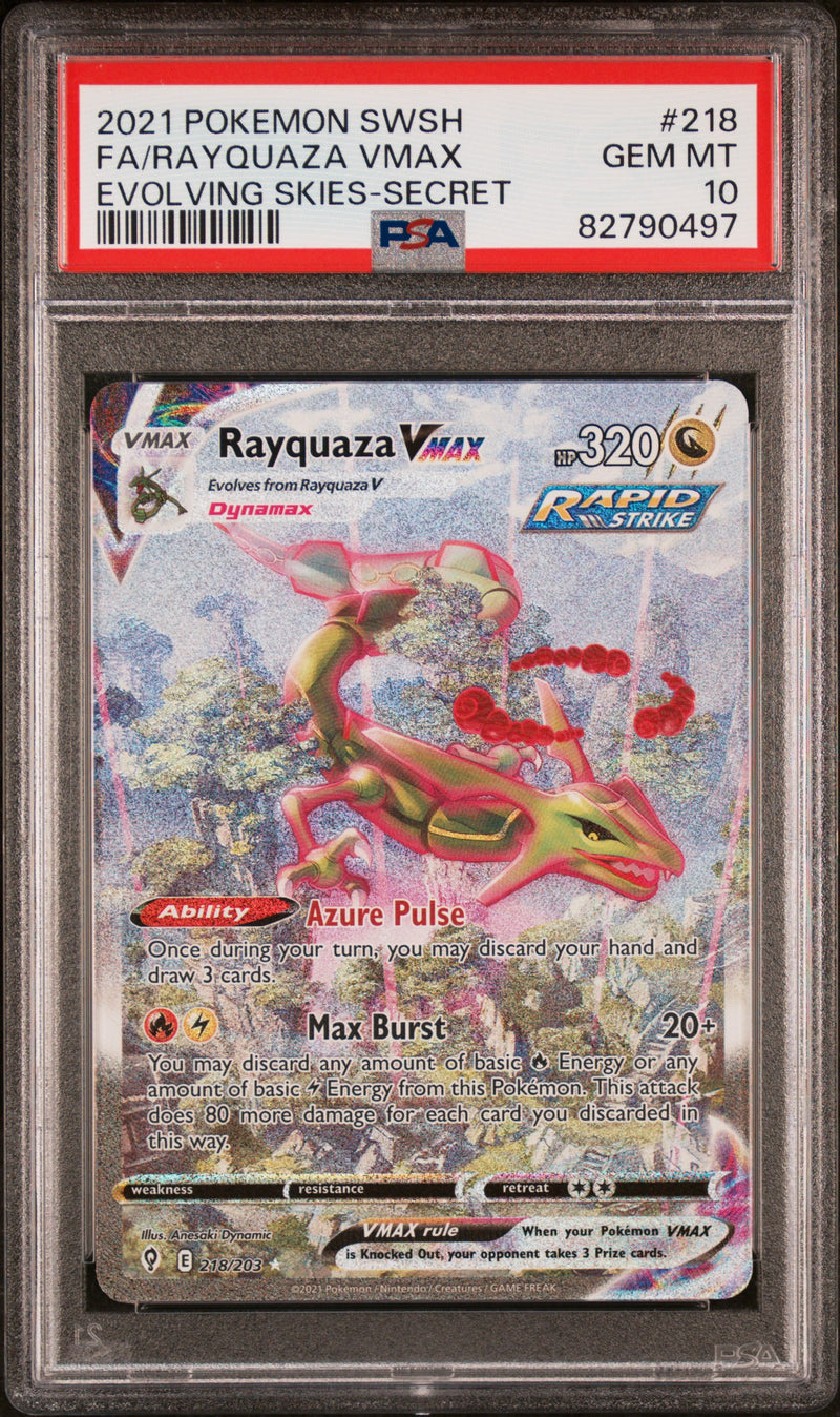 2021 English Pokemon Rayquaza VMAX 218/203 PSA 10