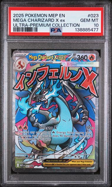 2025 English Pokemon Mega Charizard X ex Promo 023 PSA 10