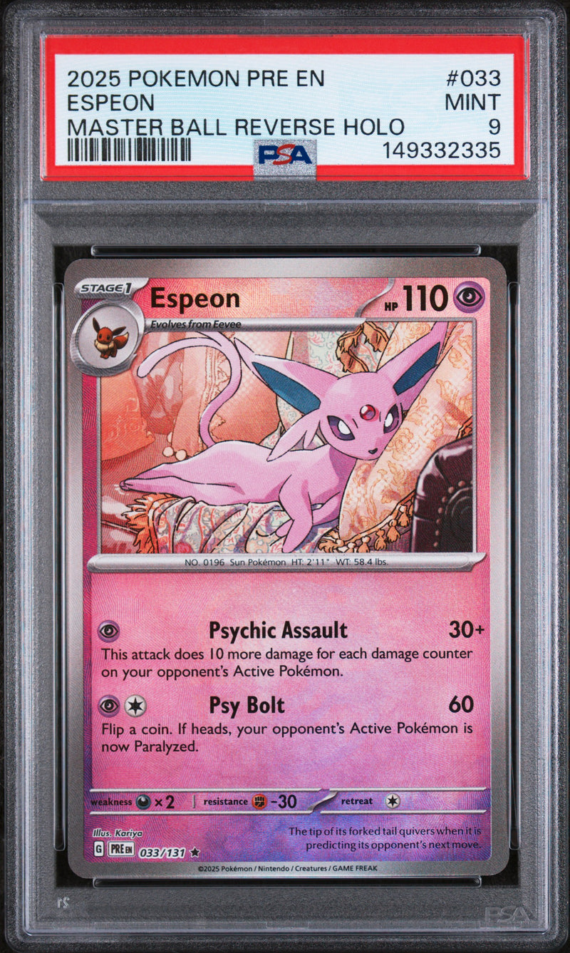 2025 English Pokemon Espeon 033/131 PSA 9
