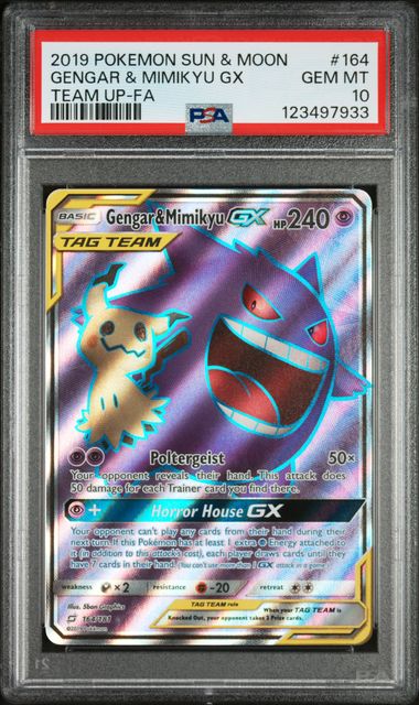 2025 Pokemon English Gengar & Mimikyu GX TEAM UP 164/181 PSA 10