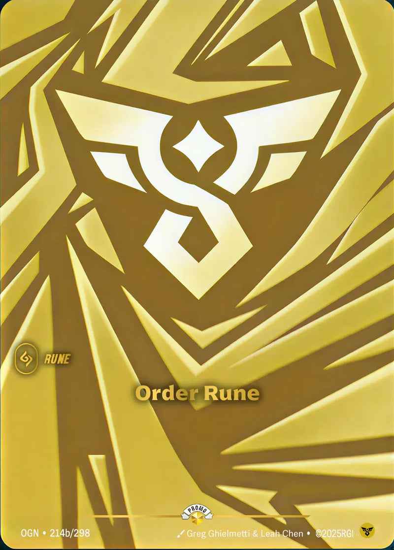 Order Rune (214b/298) - Riftbound Organized Play Promotional Cards Foil