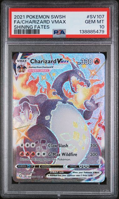 2021 English Pokemon Charizard VMAX sv107/sv122 PSA10