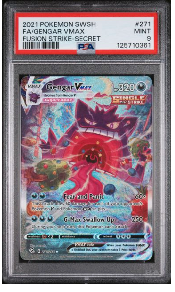 2021 English Pokemon Gengar Vmax 271/264 PSA 9