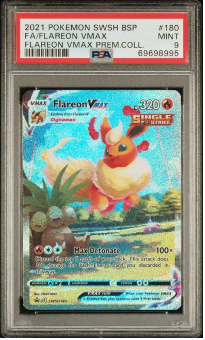 2021 Pokemon SWSH180 Flareon Vmax PSA9