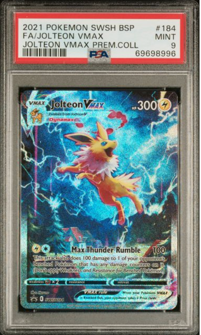 2021 Pokemon SWSH184 Jolteon Vmax PSA9