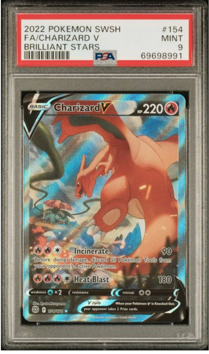 2022 English Pokemon Charizard V 154/172 PSA 9