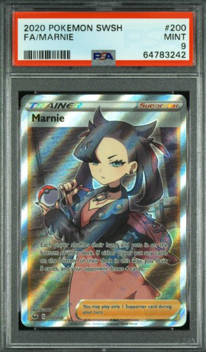 2020 English Pokemon Marnie 200/202 PSA 9